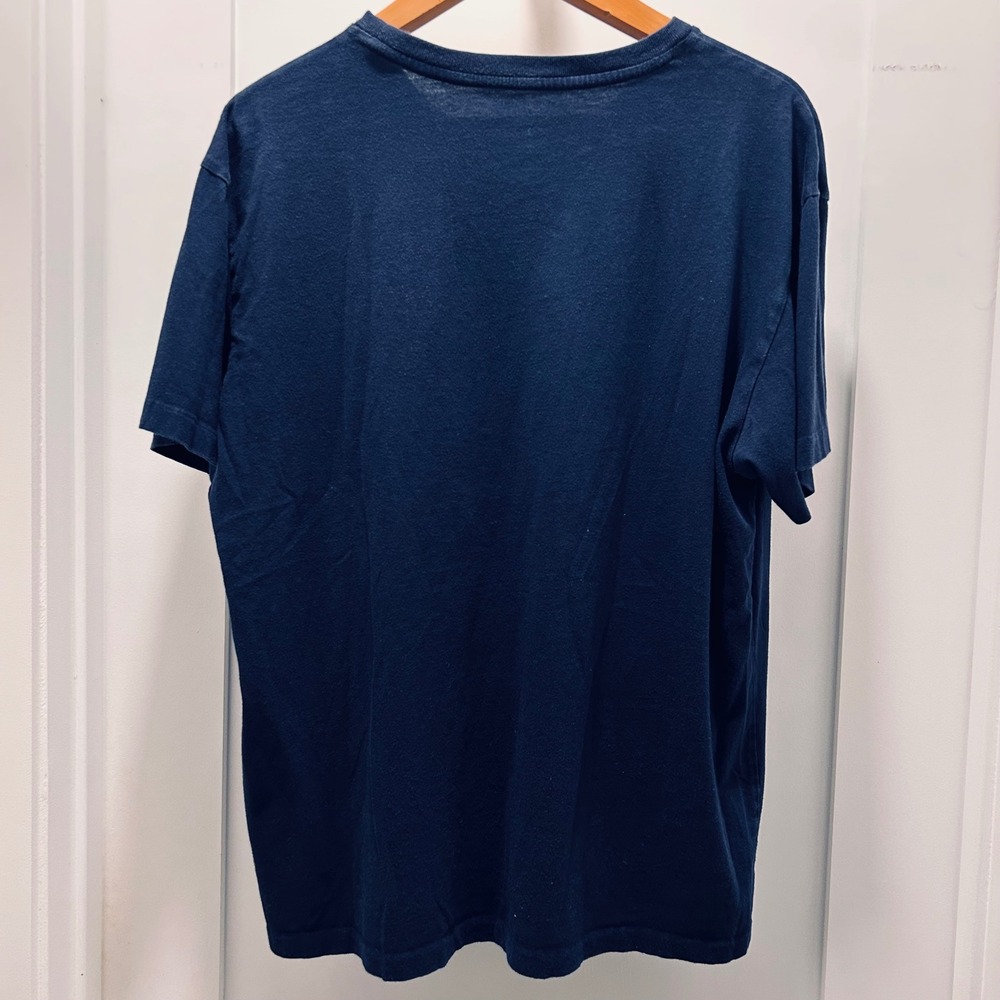 Polo Ralph Lauren Crewneck T-Shirt Men Large Navy Blue Short Sleeve Red Pony - Picture 9 of 11